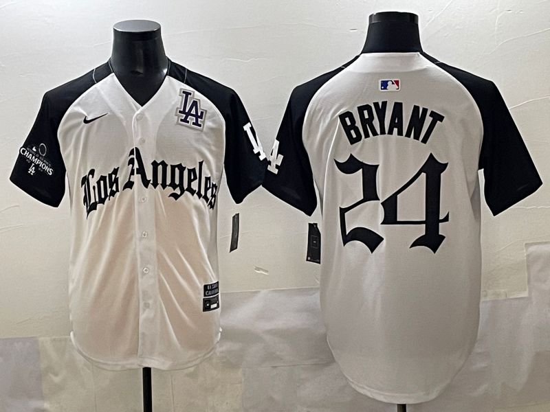 Men 2025 Los Angeles Dodgers #24 Bryant White black Five generations Joint Name Nike MLB Jersey style 52613->los angeles dodgers->MLB Jersey